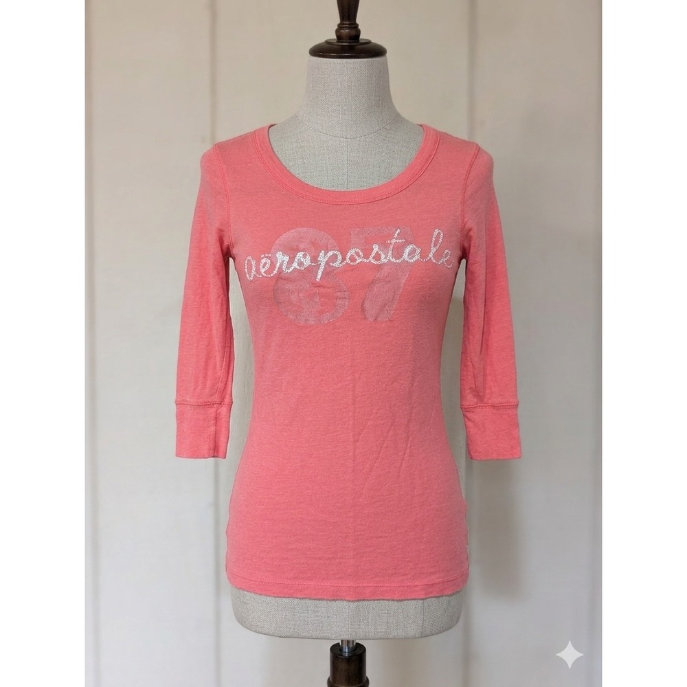 Y2K Aeropostale Fitted Longline Graphic T-Shirt
